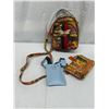 Image 1 : Alba Graffiti Tan Bee Backpack Purse, Graffiti Handbag & Holster Crossbody Pouch 3 Lot