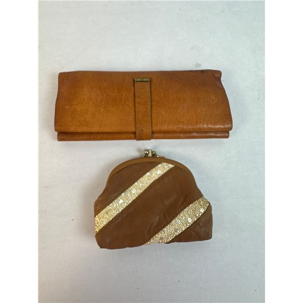 Vintage Prym Italian Leather & Suede Jewelry Case & Change Purse