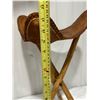 Image 2 : Leather and Wood Folding Stool