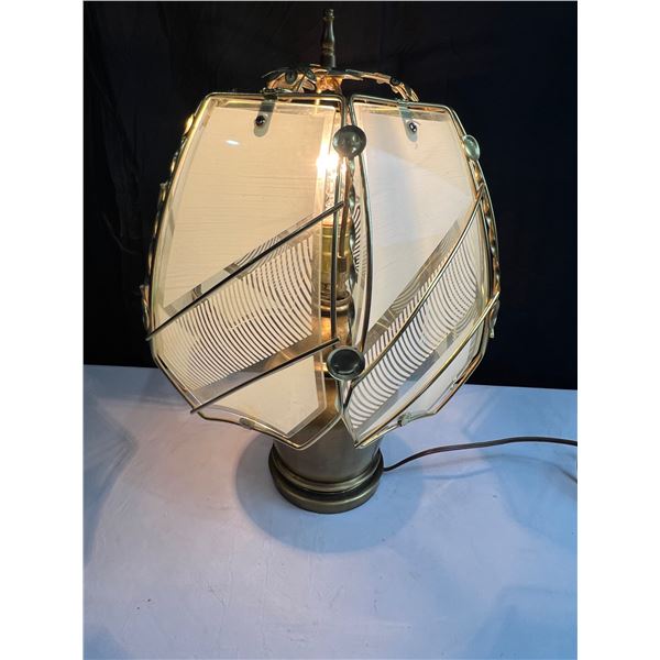 Brass Style Lamp with Glass Shade