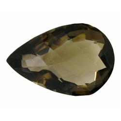 27.4ct Gorgeous Shimmering Smoky Quartz Pear Cut (GEM-21778)