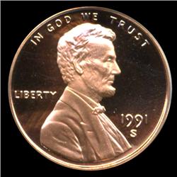 1991S Proof US Lincoln Cent Coin PCGS PR69 DCAM Red (COI-4187)