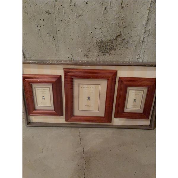 Windlee Enterprises Triple Photo Frame Set with Wood Borders