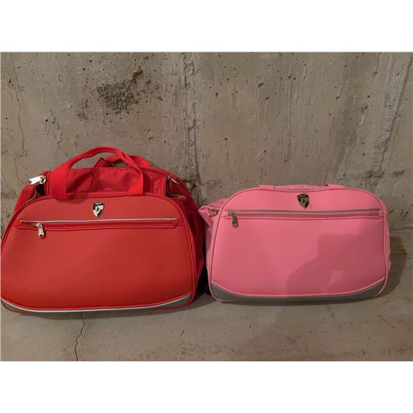 Heys Red and Pink Duffel Bags, 12" x 18" Each