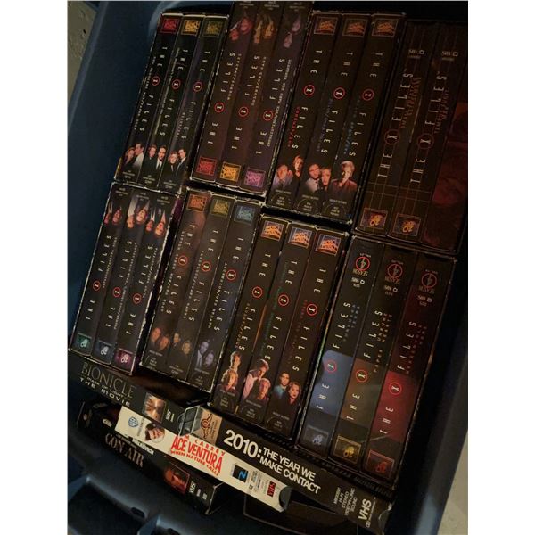 Large Mixed Lot of VHS Tapes Including The X-Files and Blockbuster Films