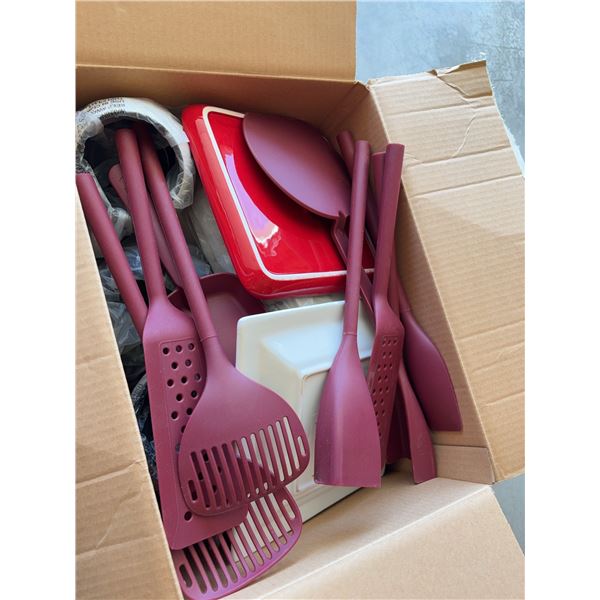 Kitchen Utensils, Mugs, and Holiday-Themed Ceramic Tableware Lot