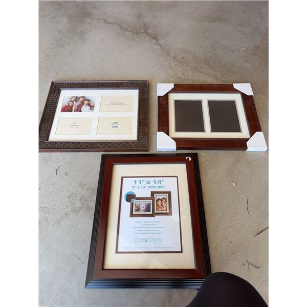 3 Wood Picture Frames Assorted Sizes and Designs