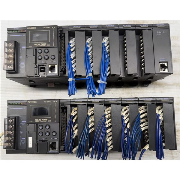 (2) Keyence #KV-5500 Programmable Controller Units w/Power Supplies & Modules