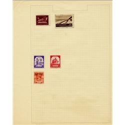 1940s Burma Hand Made Stamp Collection Album Page 5 Pieces (STM-0290)
