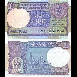 1989 India 1 Rupee Crisp Uncirculated (CUR-06192)