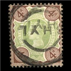 1887 RARE British 4p Victoria Stamp Hi Grade (STM-0048)