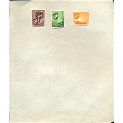 1940s Seychelles Hand Made Stamp Collection Album Page 3 Pieces (STM-0237)