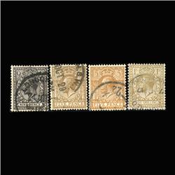 1912 Scarce British George Stamp Set 4 Pieces Hi Grade (STM-0145)