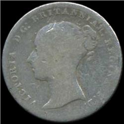 1845 Britain Victoria 4 Pence Groat Better Grade (COI-7037)