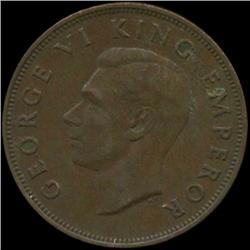 1947 New Zealand Penny George VI Hi Grade (COI-6975)
