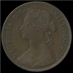 1876H British Victoria Halfpenny XF/VF (COI-7130)