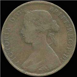 1862 British Victoria Halfpenny XF/VF (COI-7243)