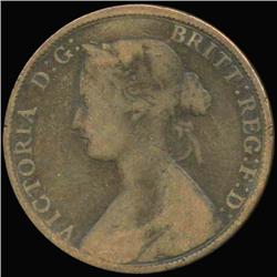 1862 British Victoria Halfpenny VF/F (COI-7240)