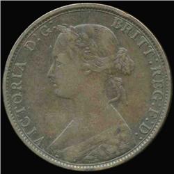 1862 British Victoria Halfpenny XF/VF (COI-7235)