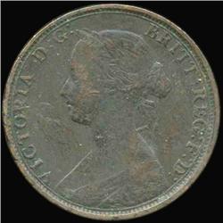 1862 British Victoria Halfpenny XF/VF (COI-7233)