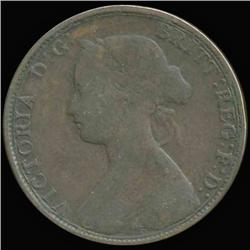 1862 British Victoria Halfpenny VF/F (COI-7241)