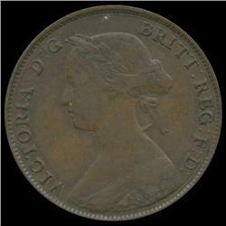 1861 British Victoria Halfpenny XF+ (COI-7125)