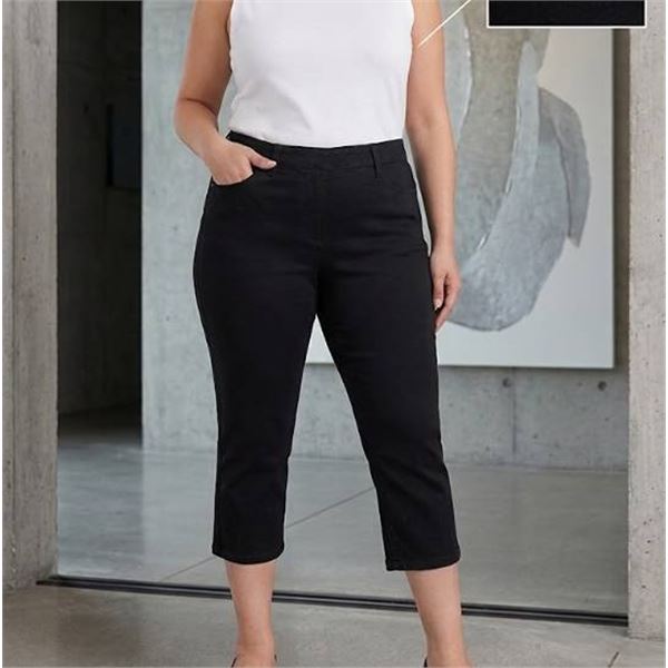 Hilary Radley Black Capri Pants, Size 14
