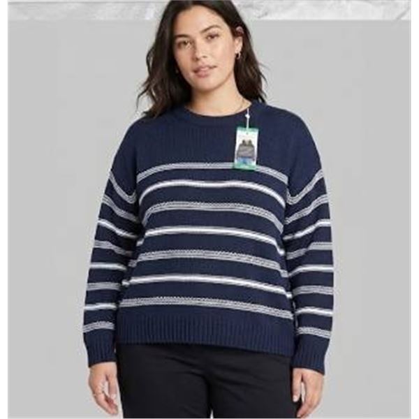 Ella Moss Navy Striped Sweater XL