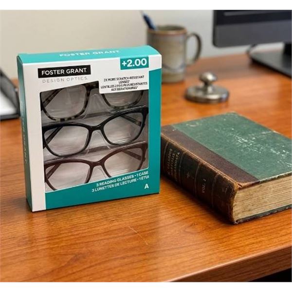 Foster Grant 3-Pack Reading Glasses +2.00