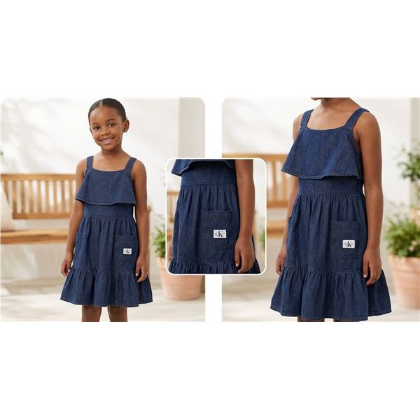 Calvin Klein Girls Denim Dress Size 6