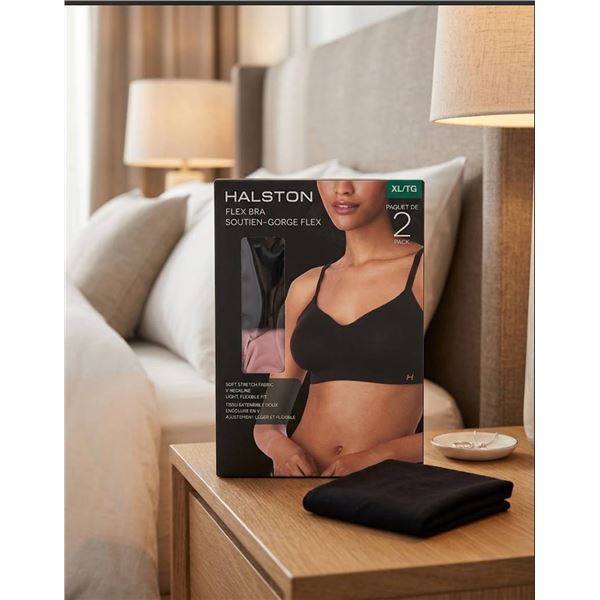 Halston Flex Bra 2-Pack, Size XL/TG, Black