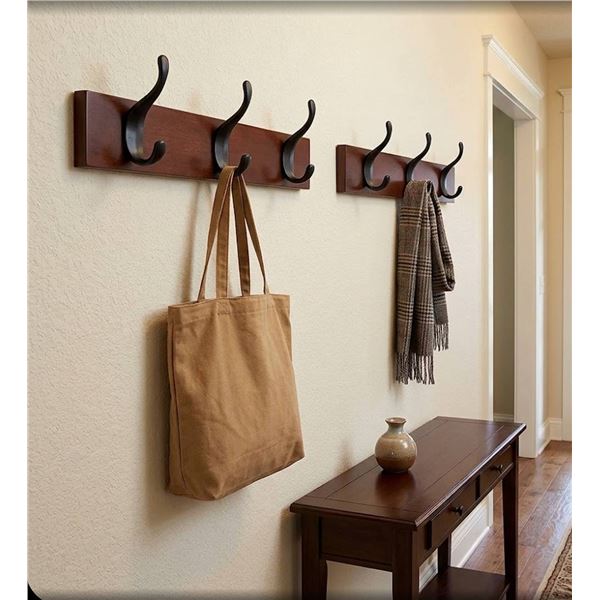 Lot of 2 - Amazon Basics Wall Mounted Coat Rack Set