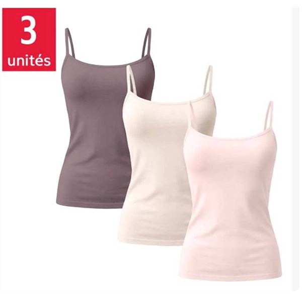 Splendid 3-Pack Camisoles with Built-In Shelf Bra XXL