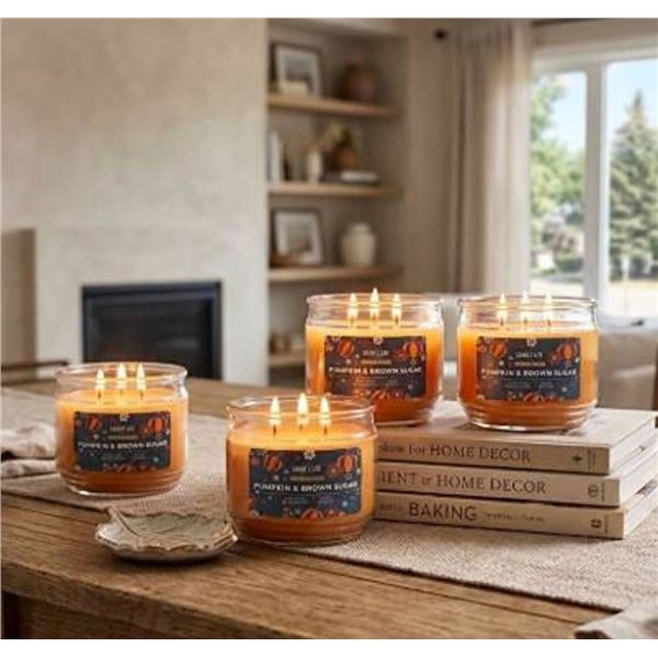 CL Fall Pumpkin & Brown Sugar Candles, 10oz, Set of 4