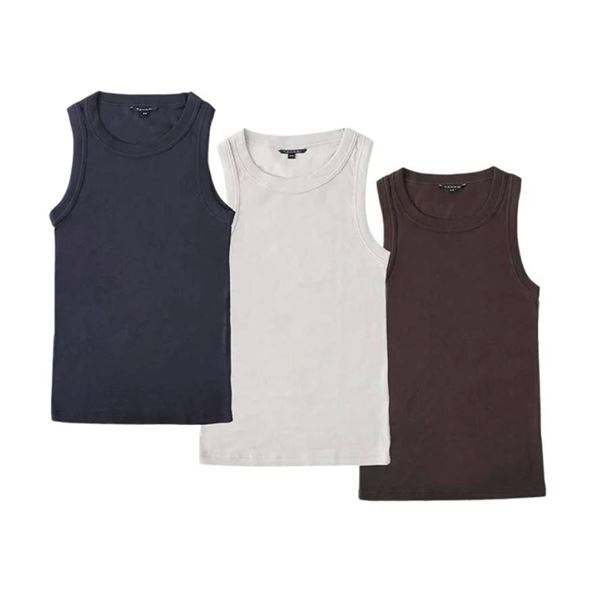TAHARI Ribbed Cotton Tank Top 3-Pack M/M
