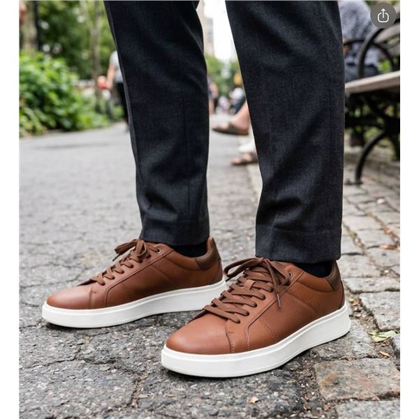 ALDO Tan Leather Sneakers, Size 12