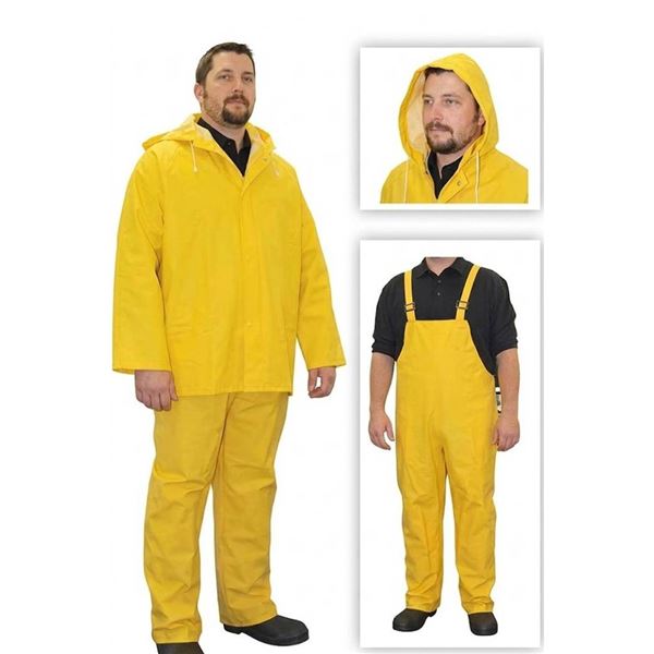 Yellow 2-Piece Rain Suit, Size Large
