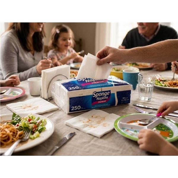 Sponge Napkins Premium 250 Count Pack