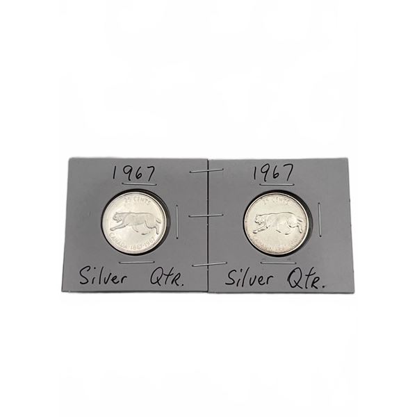 Canada 1967 Silver Quarters