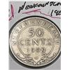 Image 2 : 1909 Newfoundland 50 Cents Silver Coin