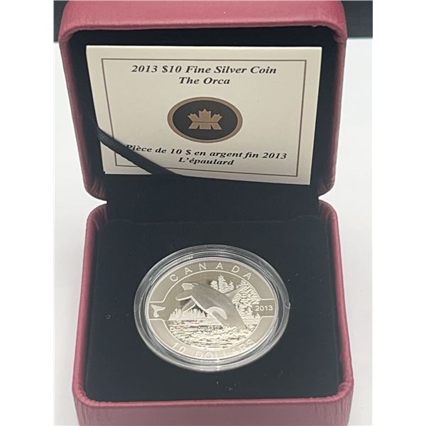 2013 $10 Fine .999 Silver Orca Coin, Canada