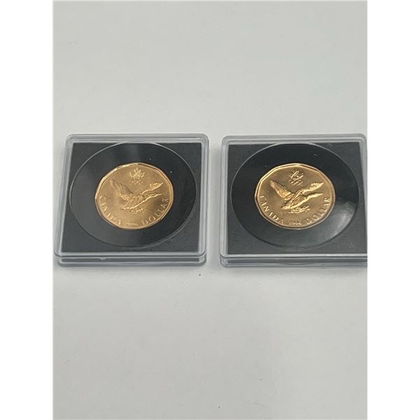 2006 Canada Olympic Dollar Coins, Lot of 2
