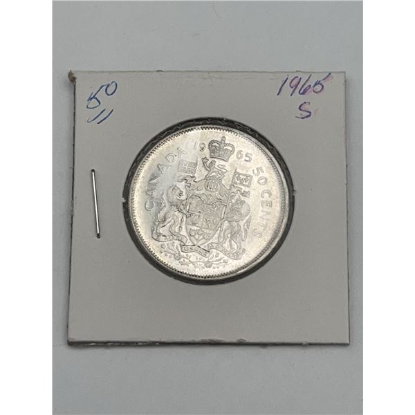 1965 Canada 50 Cents Silver Coin