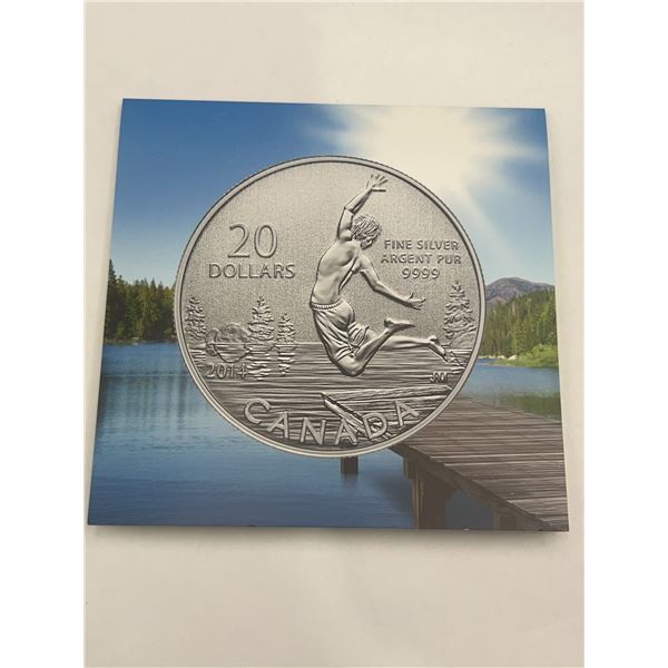 2014 Canada $20 Fine .999 Silver Coin Summertime