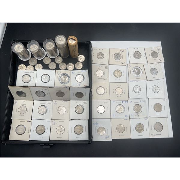 Lot of Canadian Nickels and 5 Cent Coins