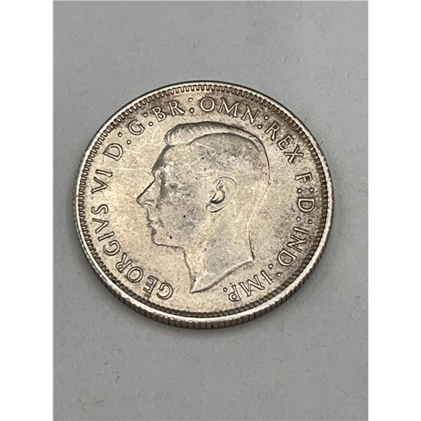 1944 Australian Florin Silver Coin George VI