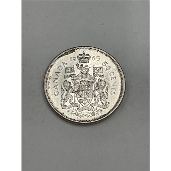 1965 Canada 50 Cents Silver Coin Elizabeth II