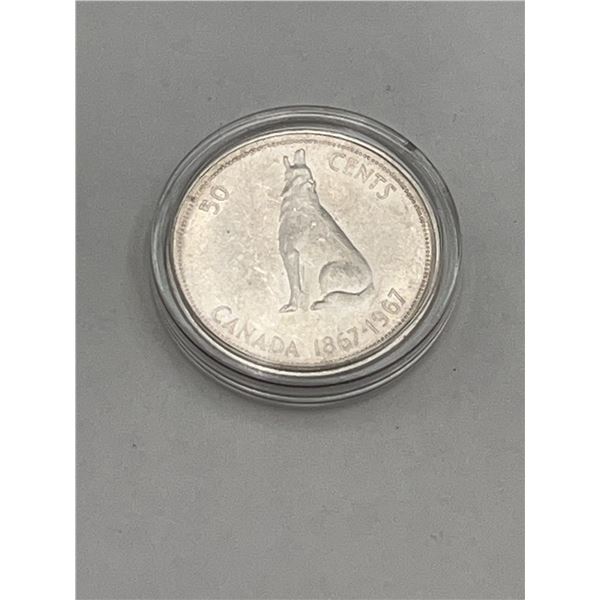 Canada 1967 Centennial 50 Cent Silver Coin
