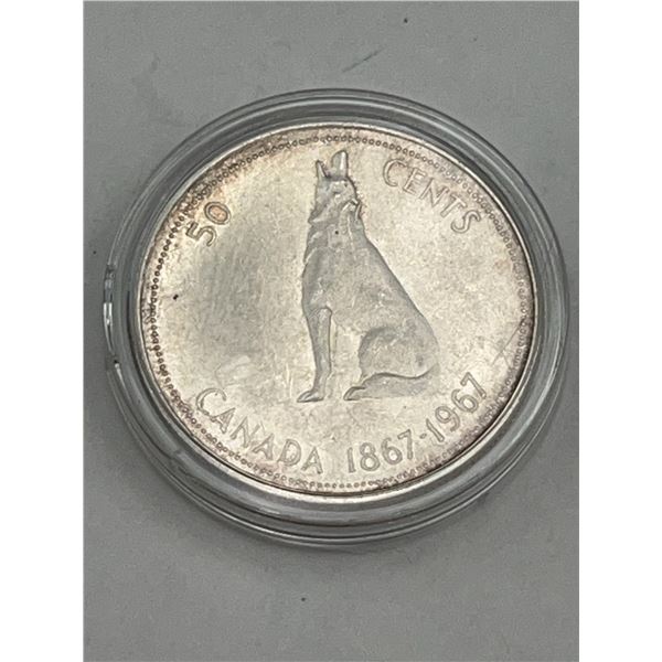 Canada 1967 50 Cents Wolf Commemorative Coin