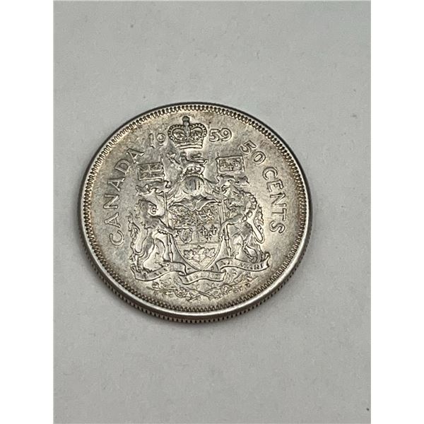 1959 Canada 50 Cents Silver Coin